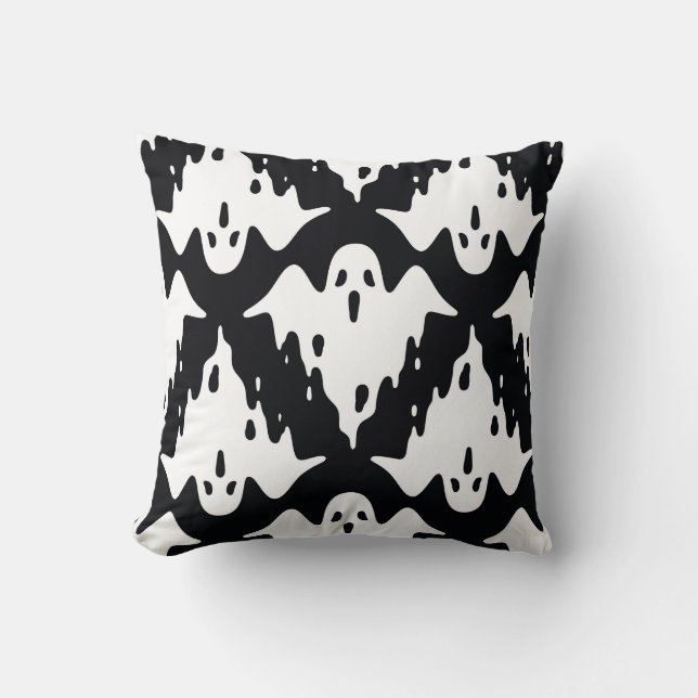 Halloween Ghost Spooky Seamless Mönster Kudde (Framsida)