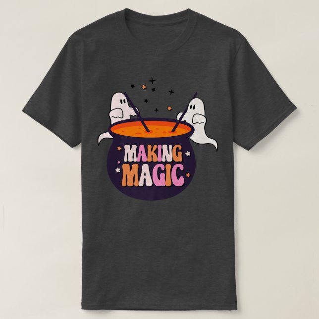 Halloween Ghost Spooky Skapar Magic Witch Hallowee T Shirt (Design framsida)