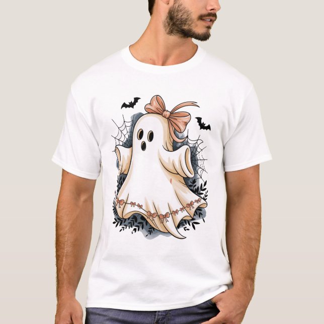 Halloween Ghost Spooky T Shirt (Framsida)