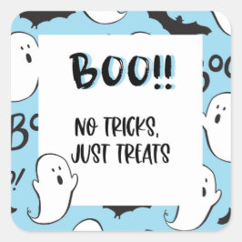 Halloween Ghost Sticker Fyrkantigt Klistermärke