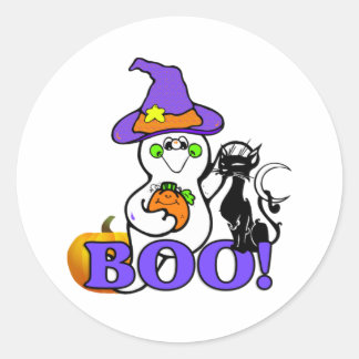 Halloween Ghost Sticker Runt Klistermärke