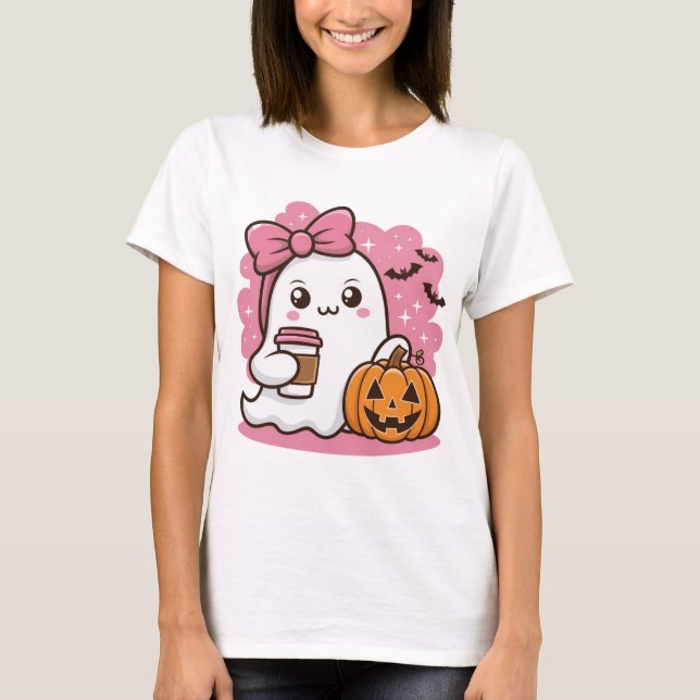 Halloween Ghost T-Shirt (Framsida)