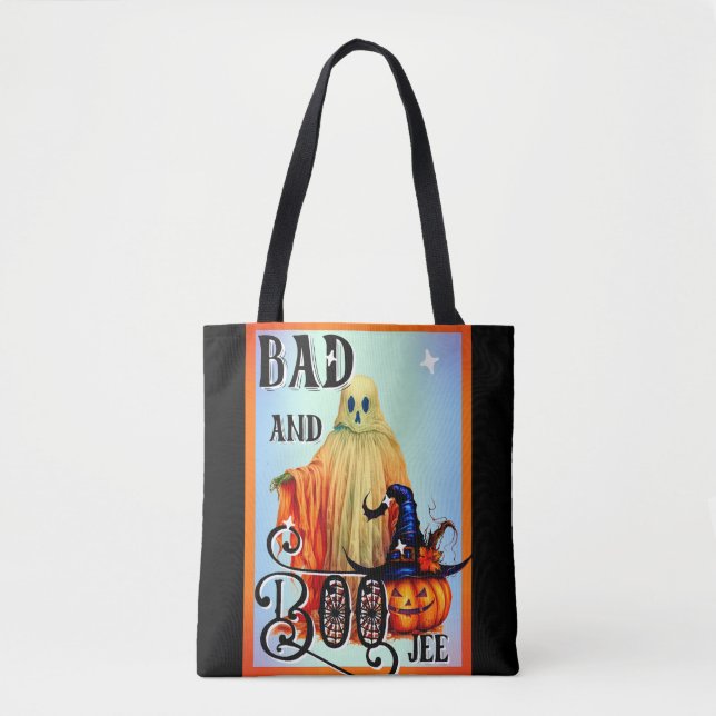 Halloween Ghost Thned Tote Bag Tygkasse (Framsida)