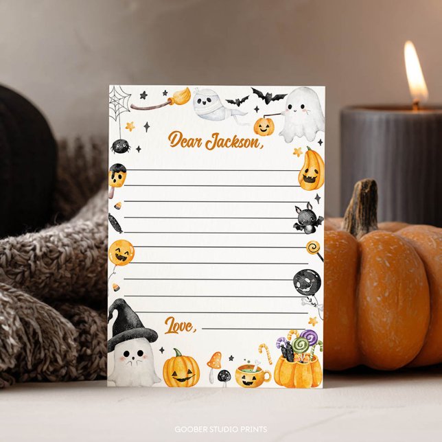 Halloween Ghost Time Capsule Note Message Card Tack Kort (Skapare uppladdad)