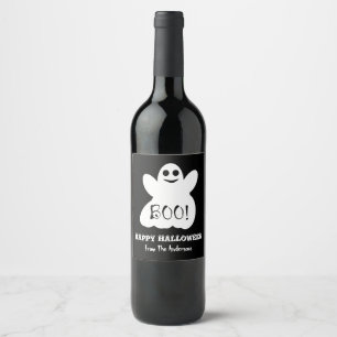 Halloween Ghost Vin Flaska etikettuppsättning för Vinflaska Etikett