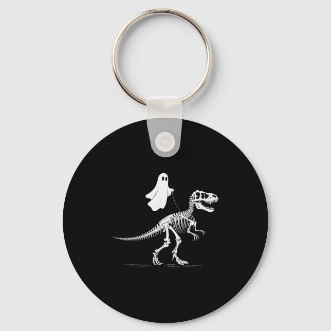 Halloween Ghost Walking Dinosaur Skeleton T Rex Fu Nyckelring (Framsida)