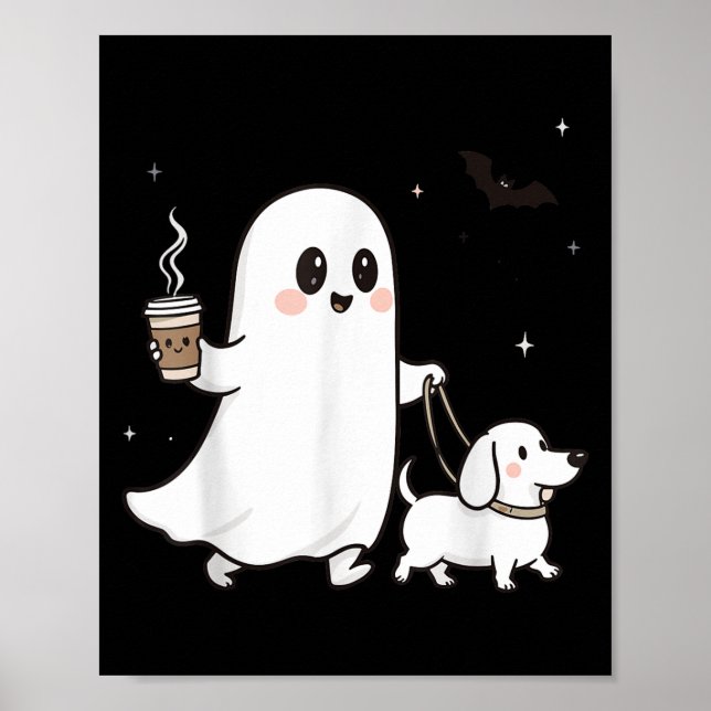 Halloween Ghost Walking Dog Soky Season Halloween  Poster (Framsidan)