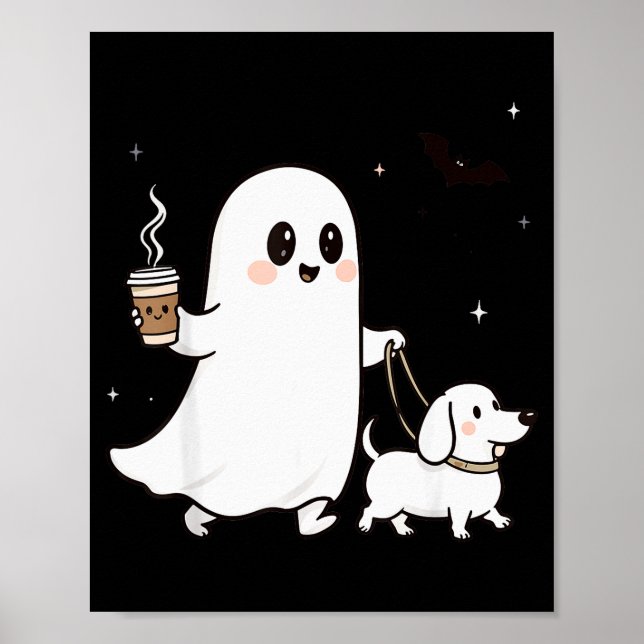 Halloween Ghost Walking Dog Soky Season Halloween  Poster (Framsidan)