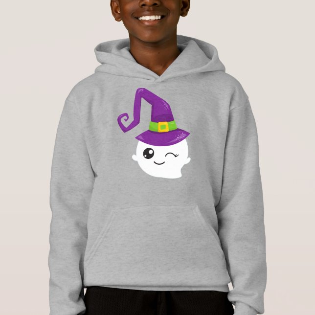 Halloween, Ghost, Witch Hat, Bus eller godis, Boo T Shirt (Framsida)