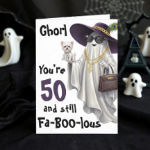 Halloween Ghost Womens Funny Lycklig 50:e födelsed