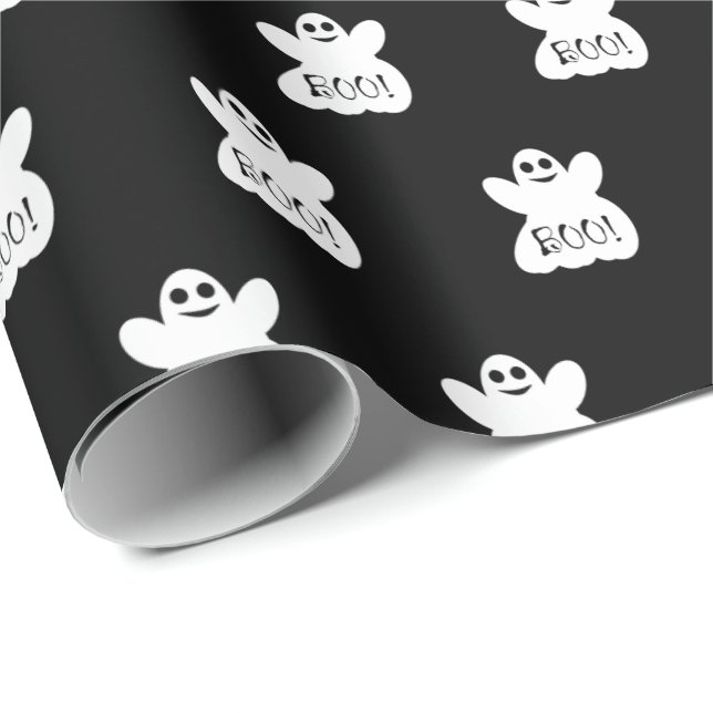 Halloween Ghost Wrapping Papper Presentpapper (Rullad Hörn)