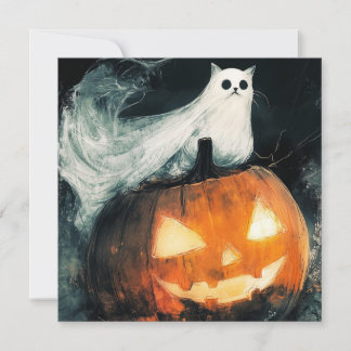 Halloween GhostCat och Jack o lantern