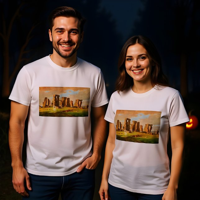 Halloween Ghosts At Glastonbury Painting Design T Shirt (Skapare uppladdad)