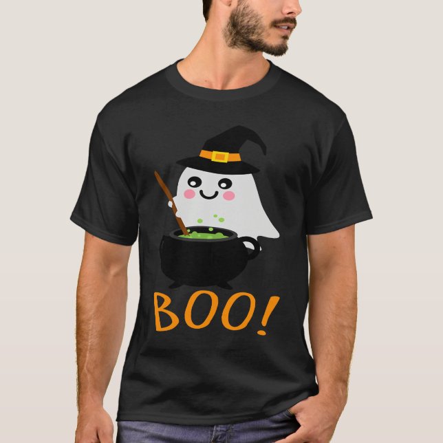 Halloween Ghosts with Magic Cauldron  Magic Potion T Shirt (Framsida)