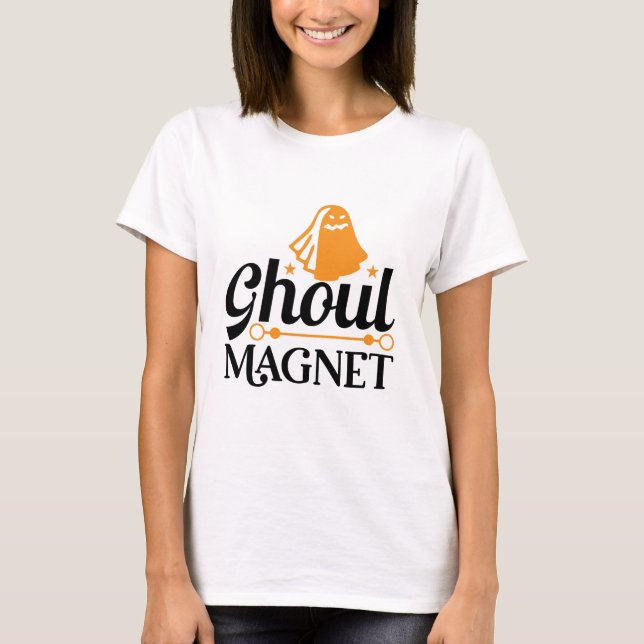 Halloween Ghoul Magnet Birthday T Shirt (Framsida)
