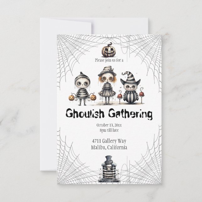 Halloween Ghoulish Gathering-inbjudan Inbjudningar (Framsida)