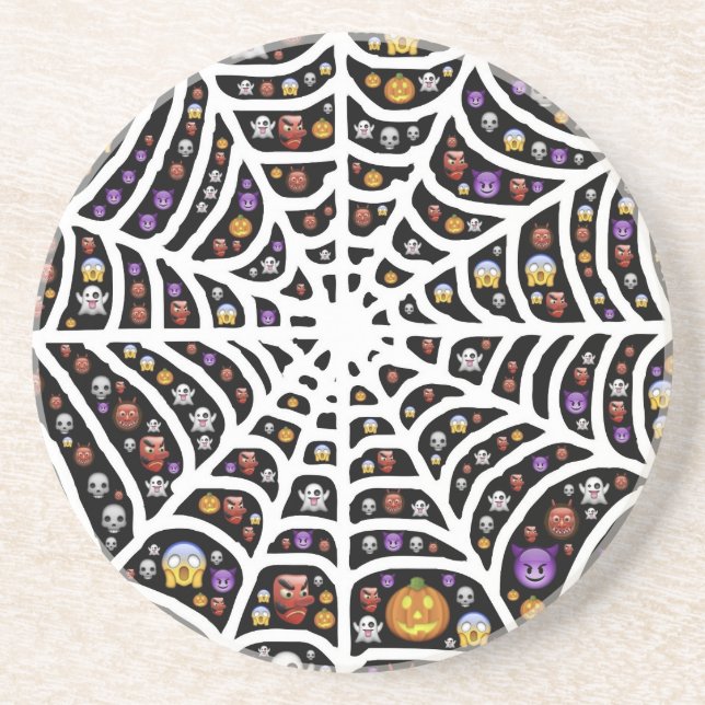Halloween Ghouls & Goblins i ett Spindelnät Underlägg (Framsidan)