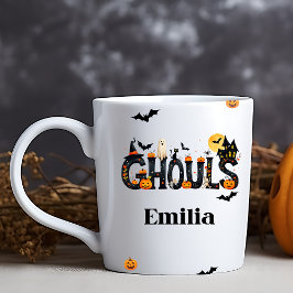 Halloween Ghouls Graphical Namn Mugg för vänner