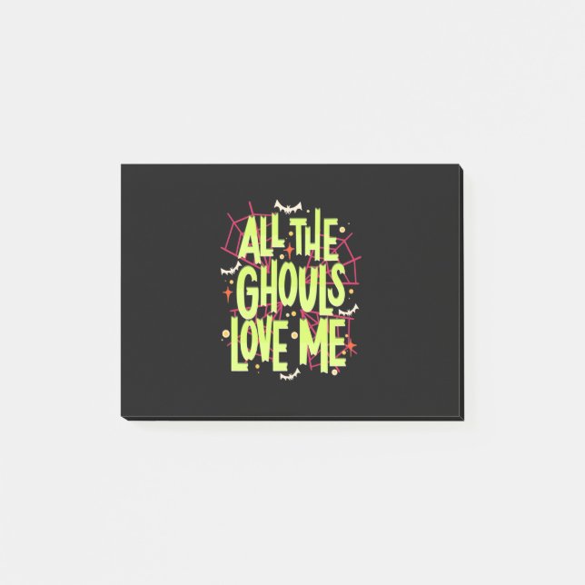 Halloween Gift | Alla Ghouls Kärlek Me Post-it Block (Framsida)