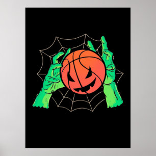 Halloween Gift   Basketball Halloween Poster