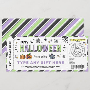 Halloween Gift Biljett Voucher Surprise Gift Märkr Inbjudningar