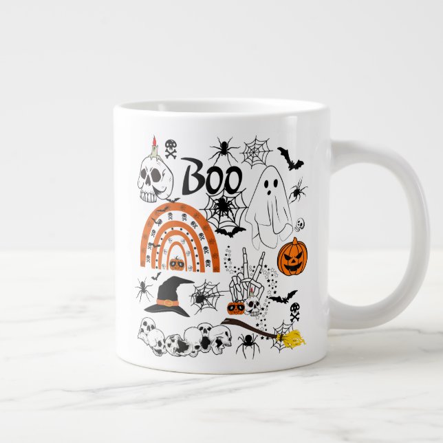Halloween Gift, Boo, Halloween-publiceringsdesign Jumbo Mugg (Höger)