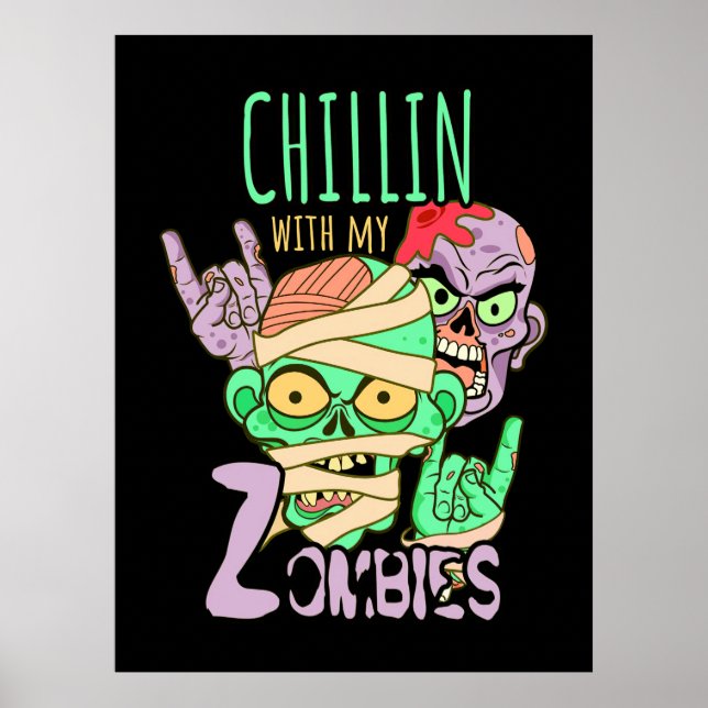 Halloween Gift | Chillin med mina vänner Poster (Framsidan)