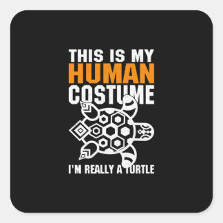 Halloween Gift det här är min mänskliga dräkt Fyrkantigt Klistermärke