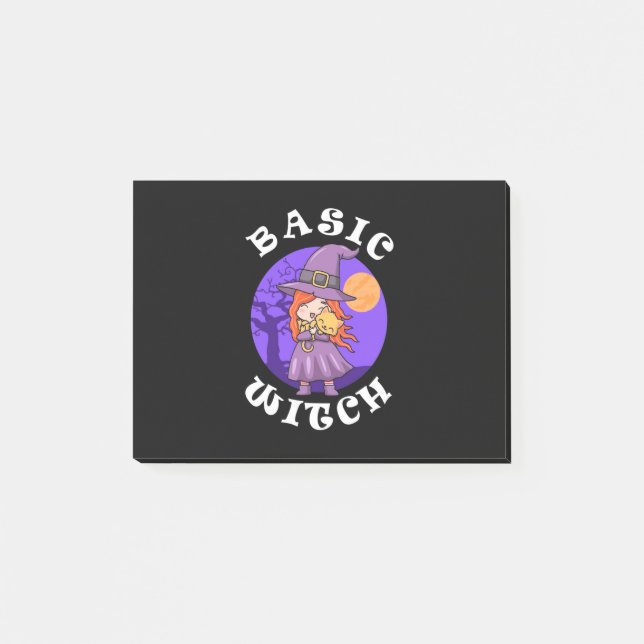 Halloween Gift | Grundläggande Witch Post-it Block (Framsida)