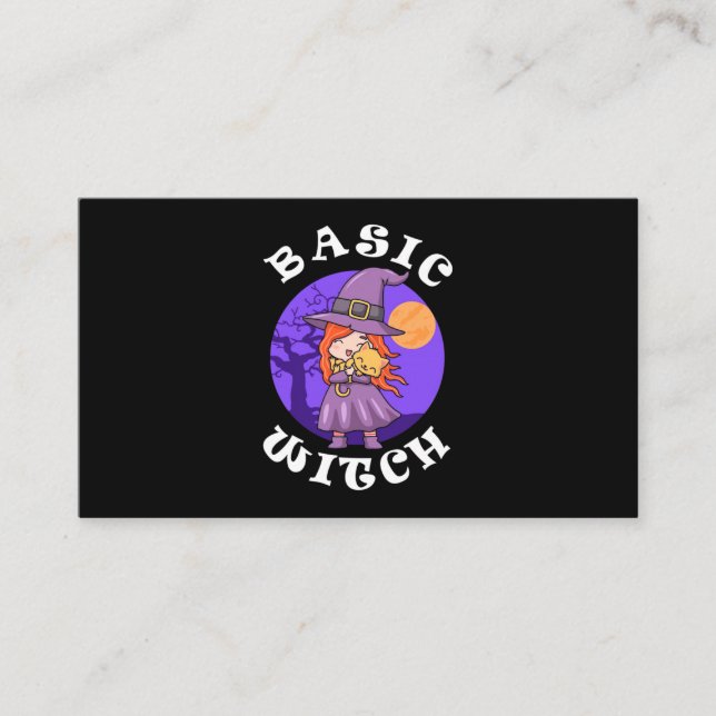 Halloween Gift | Grundläggande Witch Visitkort (Framsida)