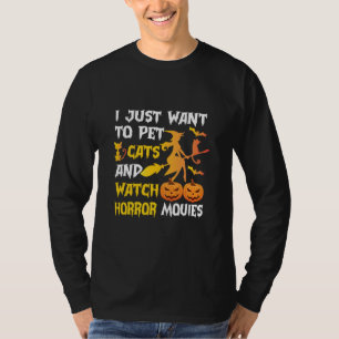 Halloween Gift   Jag vill bara äta katter på födel T Shirt