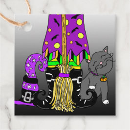 Halloween Gift-Märkre, Witch, Black Cat and Hat Gåvor Etiketter