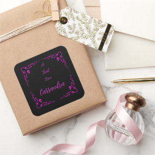 Halloween-gift Purple Personlig Fyrkantigt Klistermärke