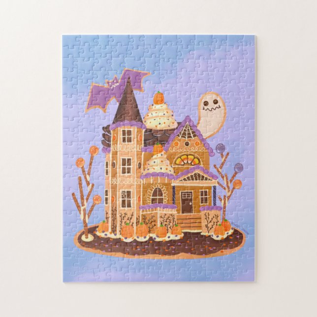 Halloween Gingerbröd House Jigszle Puzzle Pussel (Vertikal)