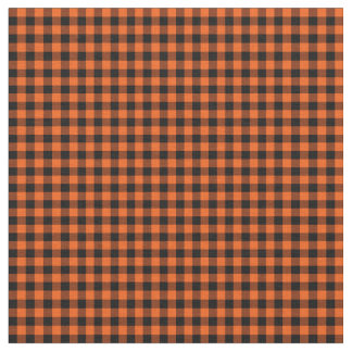Halloween Gingham 01-Orange-Black Fabric Tyg