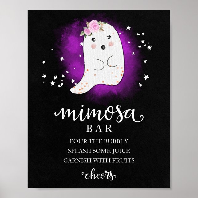 Halloween Girl Baby Shower Mimosa Pub-tecken Poster (Framsidan)