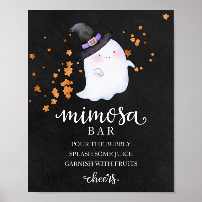 Halloween Girl Baby Shower Mimosa Pub-tecken Poster (Framsidan)