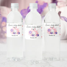 Halloween Girl Baby Shower Rosa Vattenflaska Label