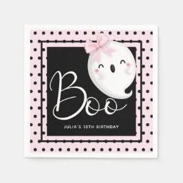 Halloween Girl Birthday Personlig Rosa Black Pappersservett
