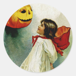 Halloween Girl Runt Klistermärke