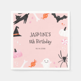 Halloween Girls Birthday Napkins Pappersservett