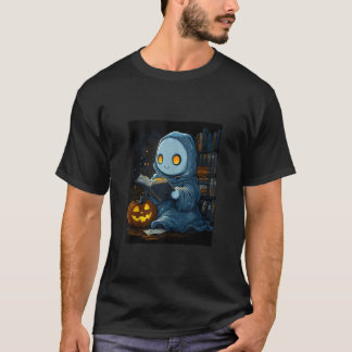 Halloween Girls Design Ghost Bok Boys Spooky Kids T Shirt