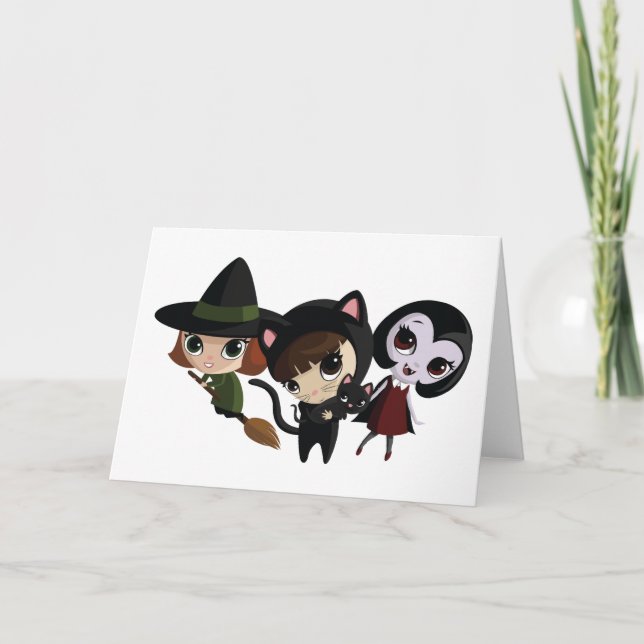 Halloween Girls Kort (Framsida)