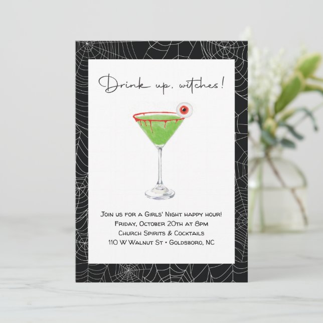 Halloween Girls nattinbjudan Inbjudningar (Stående Fram)