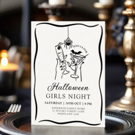 Halloween Girls Night Hand plockade-inbjudan Inbjudningar