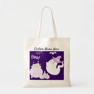 Halloween Girly Ghost Tote Bag - Personalize Tygkasse