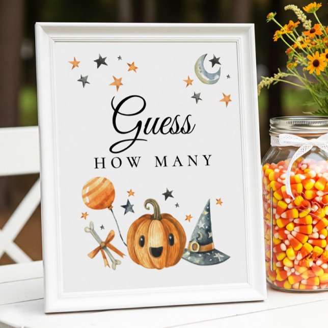 Halloween "Gissa hur många" babyvisningsspel Poster (Skapare uppladdad)