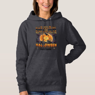 Halloween Glad Fiske Svarta Katter Pumpor Kråka A T Shirt