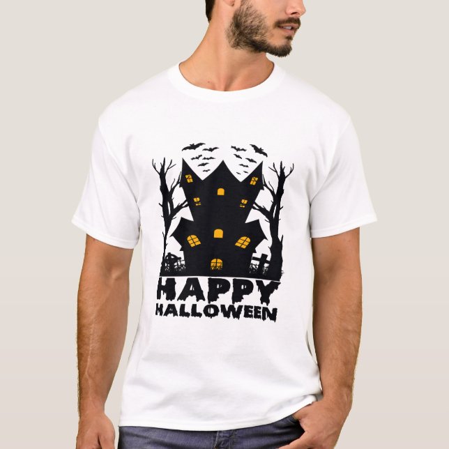Halloween (Glad Halloween-hus) T Shirt (Framsida)