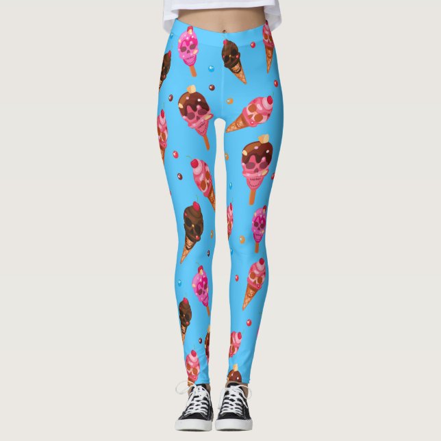 halloween glass-döskallar leggings (Framsida)